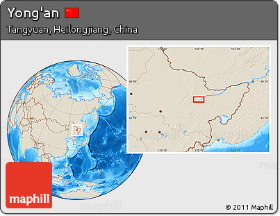 Shaded Relief Location Map of Yong'an