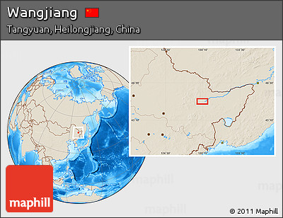 Shaded Relief Location Map of Wangjiang