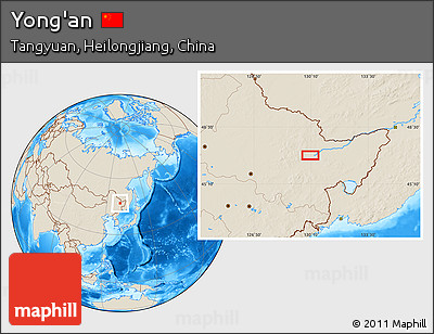 Shaded Relief Location Map of Yong'an