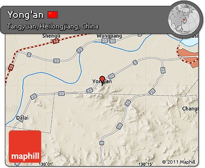 Shaded Relief Map of Yong'an
