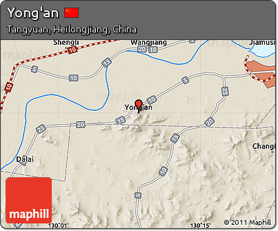 Shaded Relief Map of Yong'an