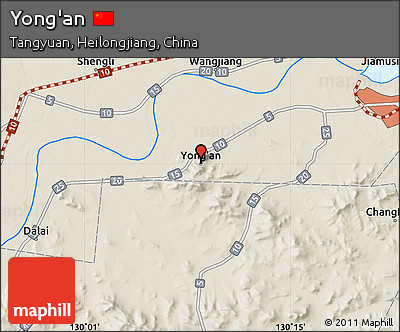 Shaded Relief Map of Yong'an
