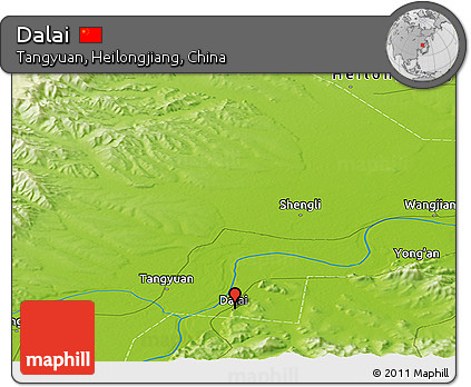 Physical Panoramic Map of Dalai