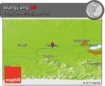 Physical Panoramic Map of Wangjiang