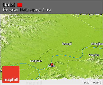 Physical Panoramic Map of Dalai