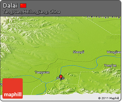 Physical Panoramic Map of Dalai