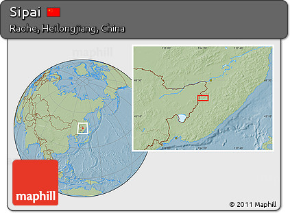 Savanna Style Location Map of Sipai, hill shading