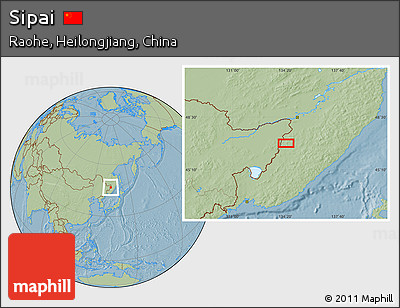 Savanna Style Location Map of Sipai, hill shading