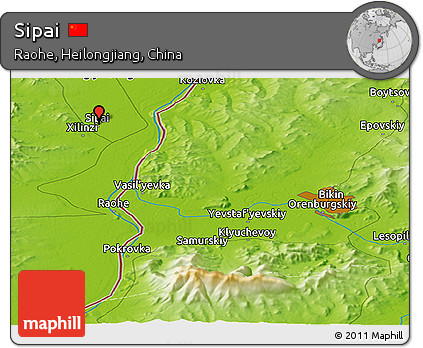 Physical Panoramic Map of Sipai