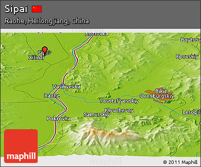 Physical Panoramic Map of Sipai