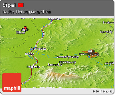 Physical Panoramic Map of Sipai