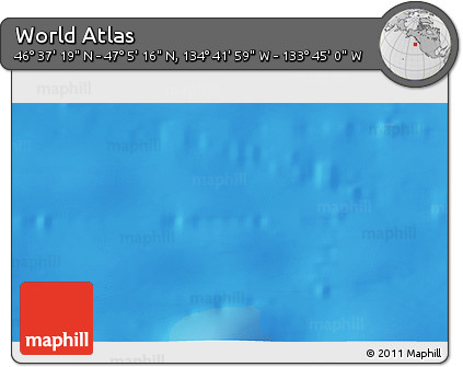 Physical 3D Map of the Area around 46° 51' 18" N, 134° 13' 29" W
