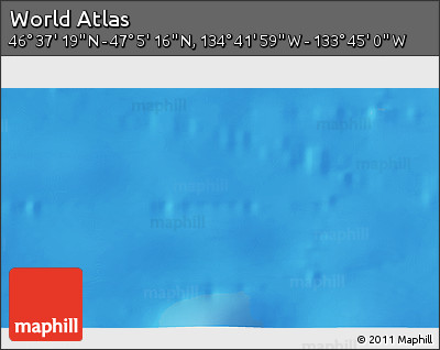 Physical 3D Map of the Area around 46° 51' 18" N, 134° 13' 29" W