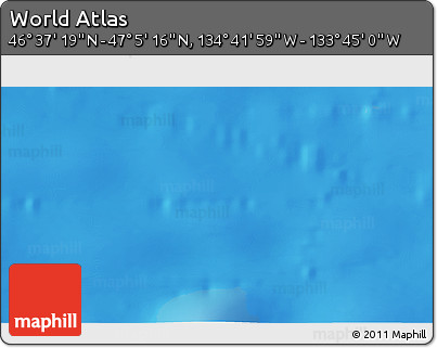 Physical 3D Map of the Area around 46° 51' 18" N, 134° 13' 29" W