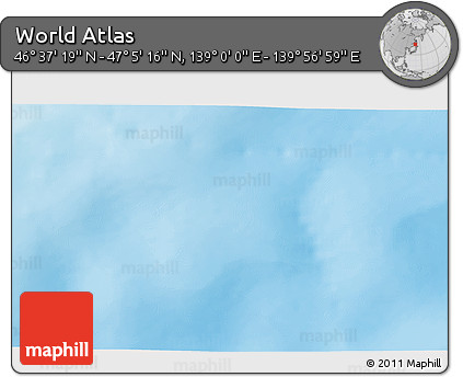 Physical 3D Map of the Area around 46° 51' 18" N, 139° 28' 29" E