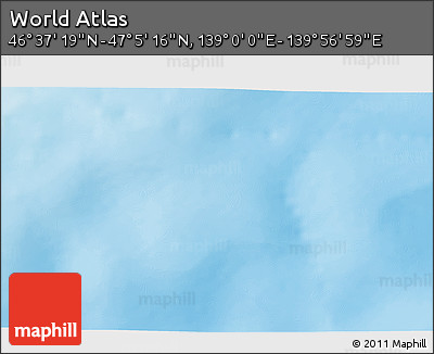 Physical 3D Map of the Area around 46° 51' 18" N, 139° 28' 29" E