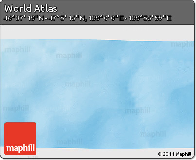 Physical 3D Map of the Area around 46° 51' 18" N, 139° 28' 29" E