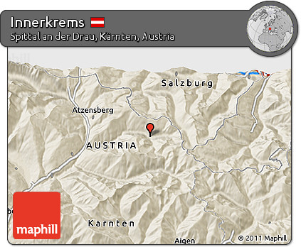 Shaded Relief 3D Map of Innerkrems