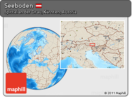 Shaded Relief Location Map of Seeboden