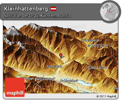 Physical Panoramic Map of Kleinhattenberg