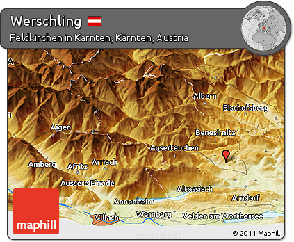 Physical Panoramic Map of Werschling