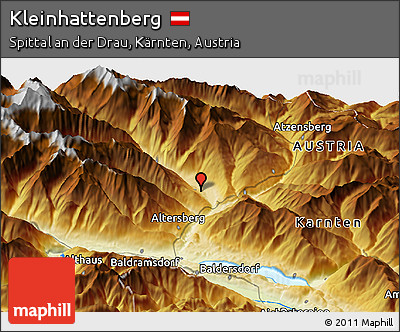 Physical Panoramic Map of Kleinhattenberg