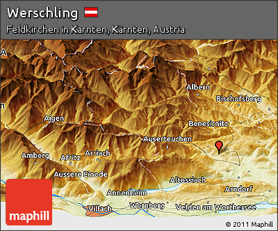 Physical Panoramic Map of Werschling