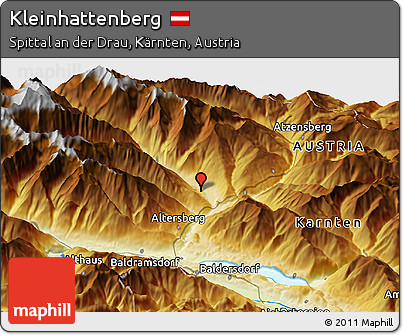 Physical Panoramic Map of Kleinhattenberg