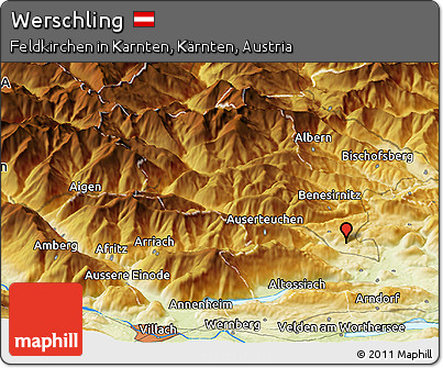 Physical Panoramic Map of Werschling