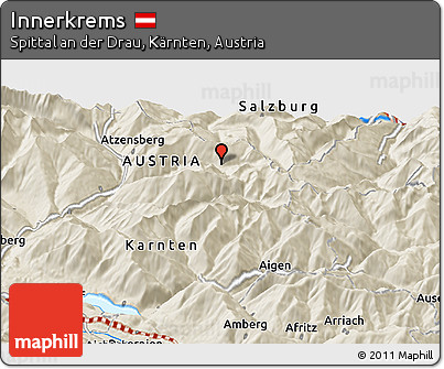 Shaded Relief Panoramic Map of Innerkrems