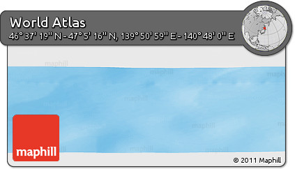 Physical Panoramic Map of the Area around 46° 51' 18" N, 140° 19' 29" E
