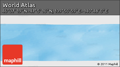 Physical Panoramic Map of the Area around 46° 51' 18" N, 140° 19' 29" E