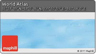 Physical Panoramic Map of the Area around 46° 51' 18" N, 140° 19' 29" E