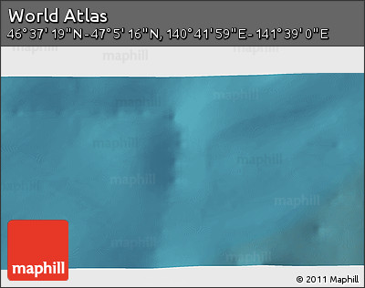 Satellite 3D Map of the Area around 46° 51' 18" N, 141° 10' 30" E