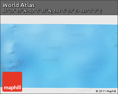 Physical 3D Map of the Area around 46° 51' 18" N, 144° 34' 29" E