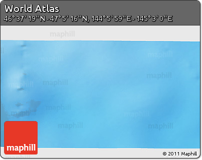 Physical 3D Map of the Area around 46° 51' 18" N, 144° 34' 29" E