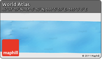 Physical Panoramic Map of the Area around 46° 51' 18" N, 144° 34' 29" E