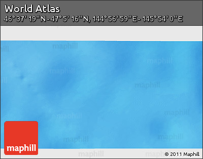 Physical 3D Map of the Area around 46° 51' 18" N, 145° 25' 30" E
