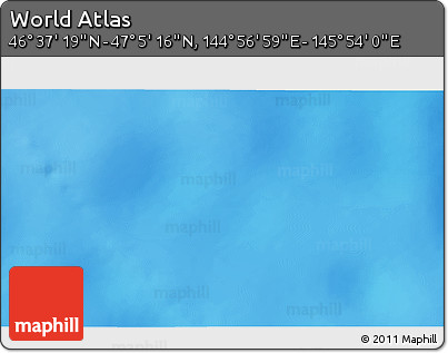 Physical 3D Map of the Area around 46° 51' 18" N, 145° 25' 30" E