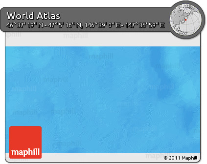 Physical 3D Map of the Area around 46° 51' 18" N, 147° 7' 30" E