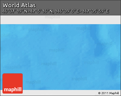 Physical 3D Map of the Area around 46° 51' 18" N, 147° 7' 30" E