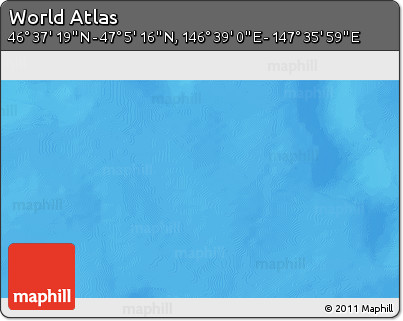 Physical 3D Map of the Area around 46° 51' 18" N, 147° 7' 30" E