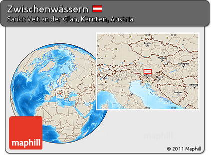 Shaded Relief Location Map of Zwischenwässern