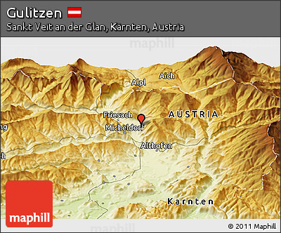 Physical Panoramic Map of Gulitzen
