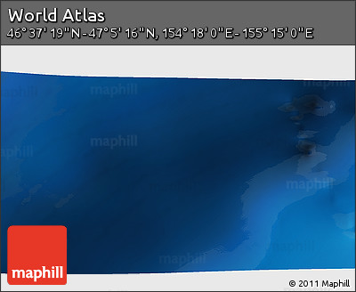 Physical 3D Map of the Area around 46° 51' 18" N, 154° 46' 30" E
