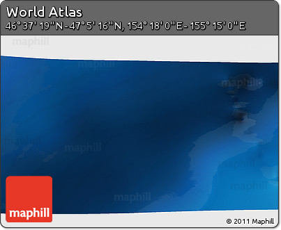 Physical 3D Map of the Area around 46° 51' 18" N, 154° 46' 30" E