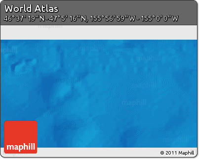Physical 3D Map of the Area around 46° 51' 18" N, 155° 28' 29" W