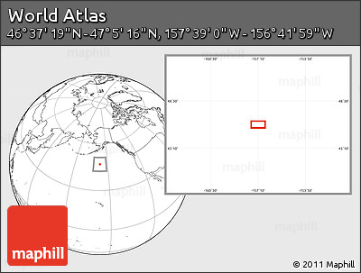 Blank Location Map of the Area around 46° 51' 18" N, 157° 10' 30" W