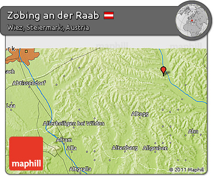 Physical 3D Map of Zöbing An Der Raab