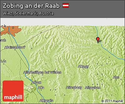 Physical 3D Map of Zöbing An Der Raab